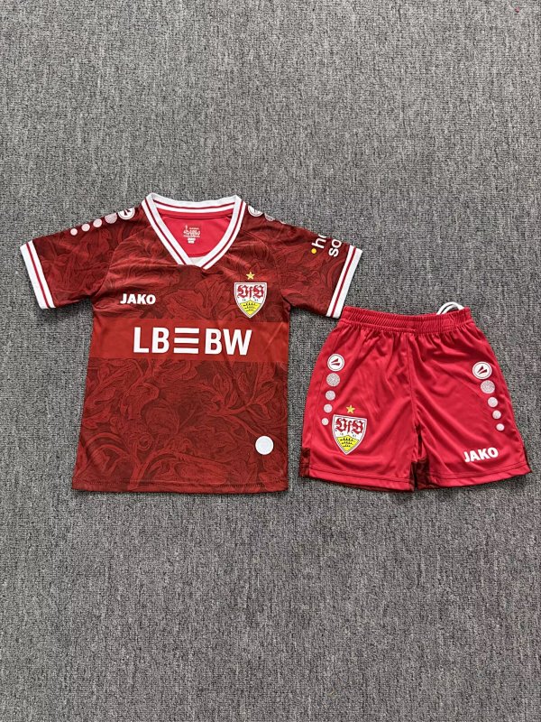 Niño_Kids Stuttgart Away Soccer Uniform 26 27-junyi